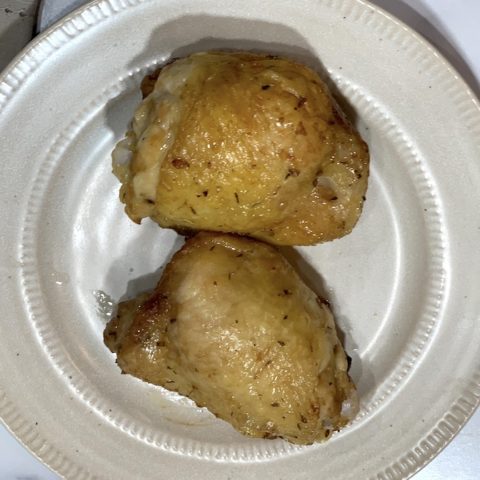 Air Fryer Chicken Thighs with Red Wine Vinegar Marinade {Gluten Free, Dairy Free, Allergy Friendly}
