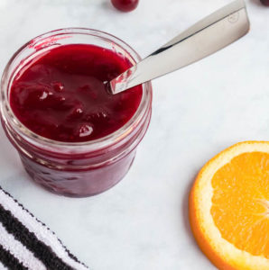 cranberry sauce with orange juice and brown sugar