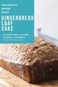 gluten free vegan gingerbread loaf cake