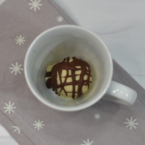 black and white allergy friendly hot chocolate bombs