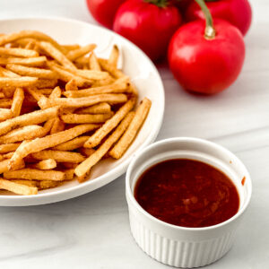 homemade ketchup and fries